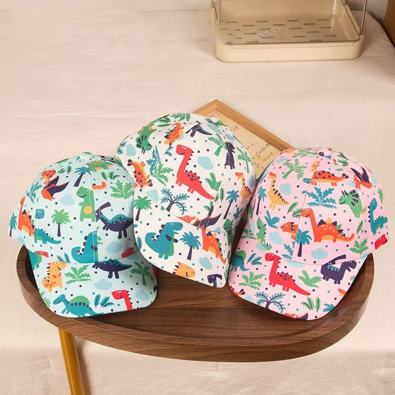 3-6 Year Old Children's Baseball Cap Boy's Cartoon Animal Printed Duckbill Cap Outdoor Beach Sun Hat