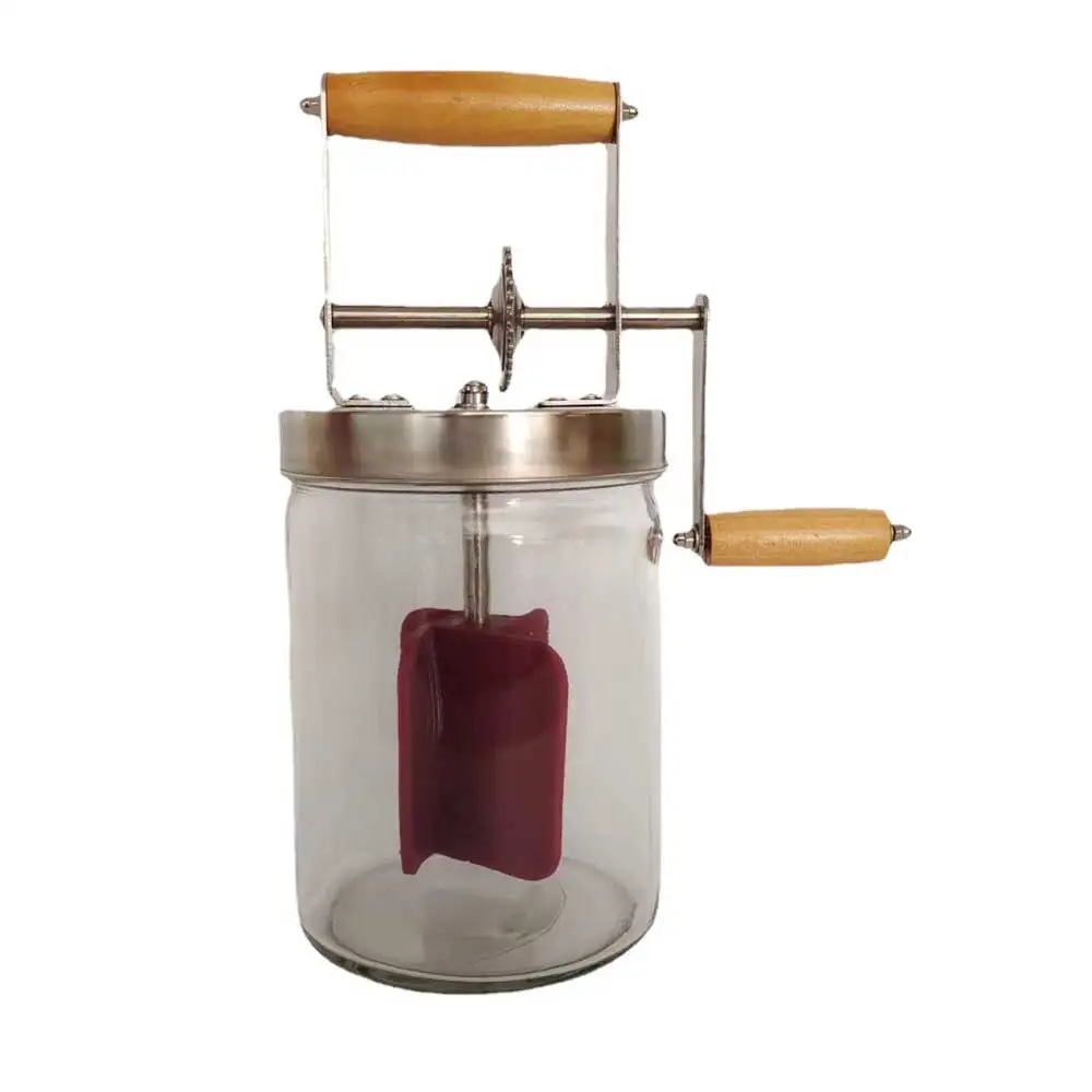 1.5L butter mixer food-grade silicone rubber wheel glass bottle butter mixer hand mixer 5