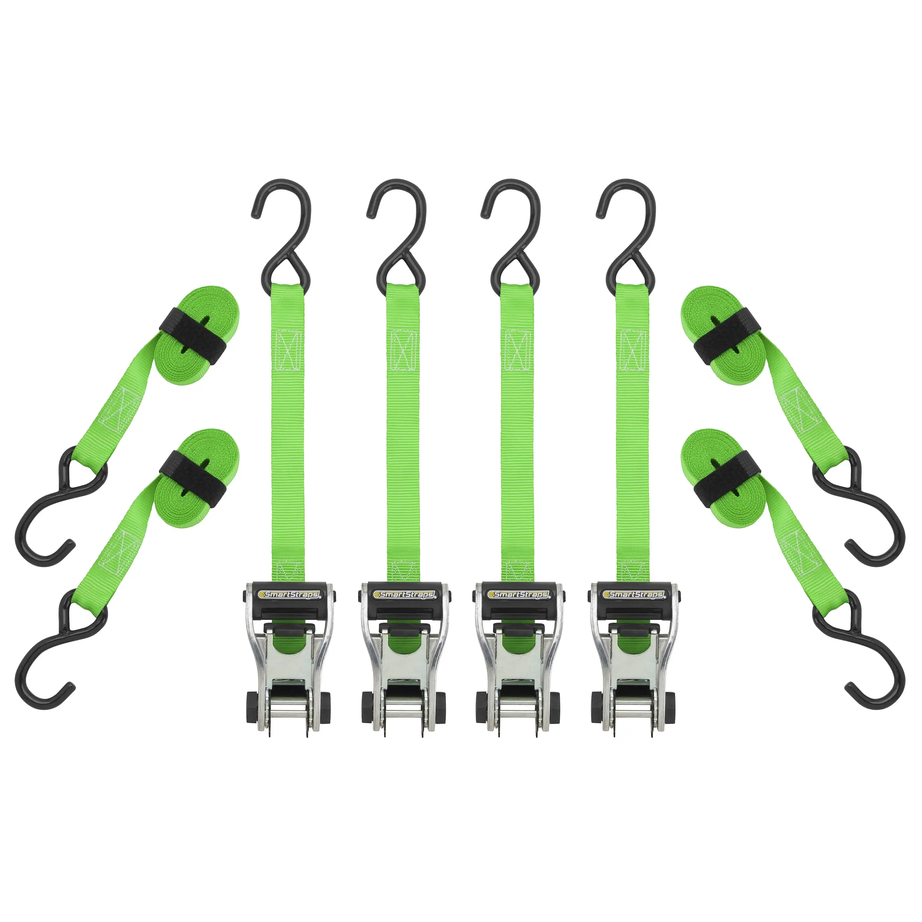 

SmartStraps Ratchet X Tie Down, 1in x 12ft, 1500lb, Green, 445, 4 Pack