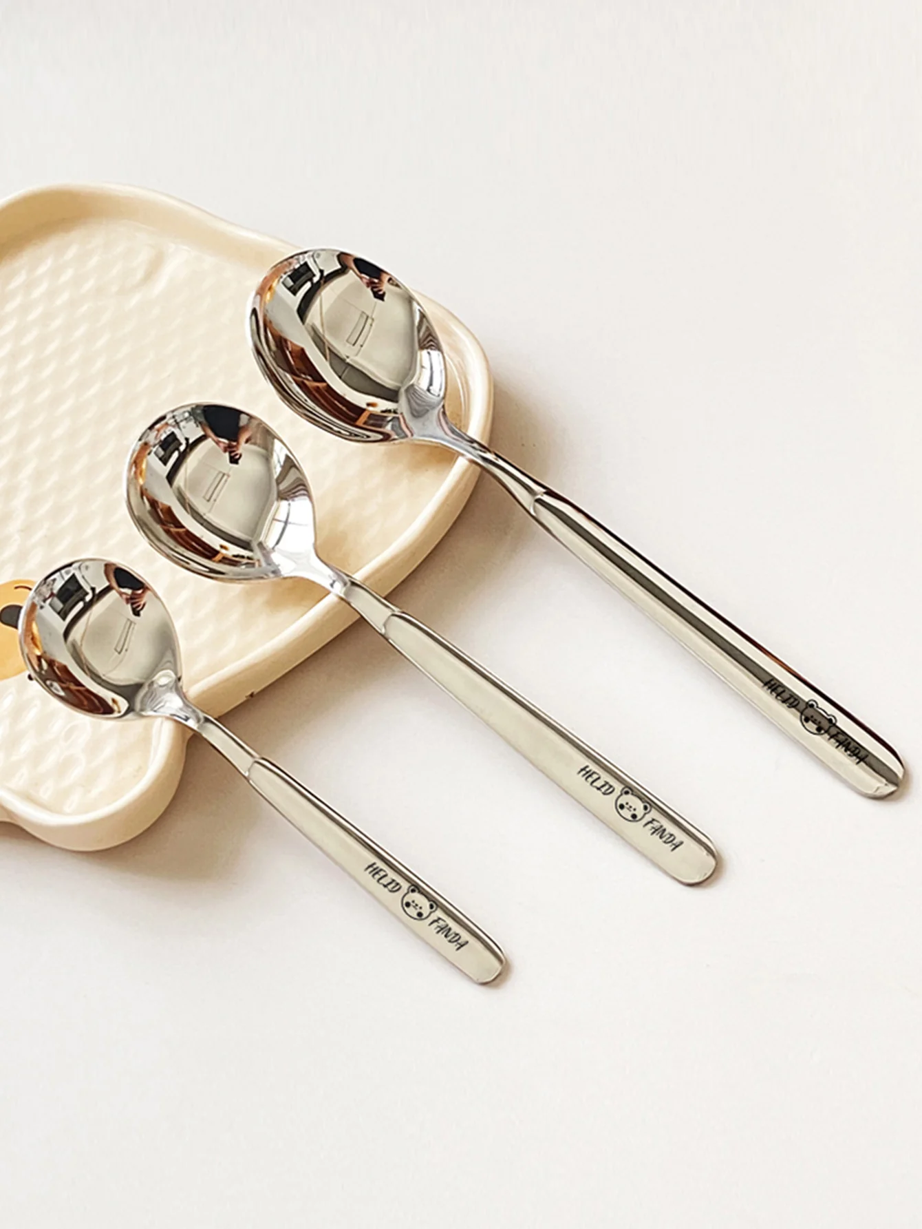 Stainless Steel Soup Spoon For Children Home Long Handle Tea Coffee Spoon Kitchen Tableware