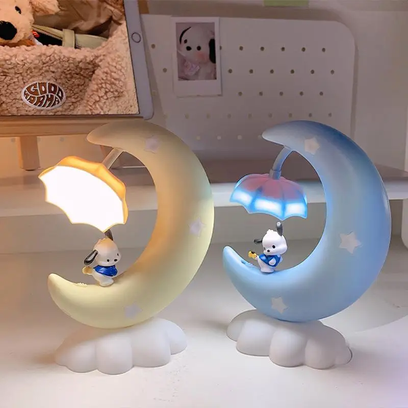 

Новинка, настольная лампа Kawali Sanrio, луна, ночник, светодиодная лампа, теплый свет, домашняя Милая Подарочная игрушка для девочек