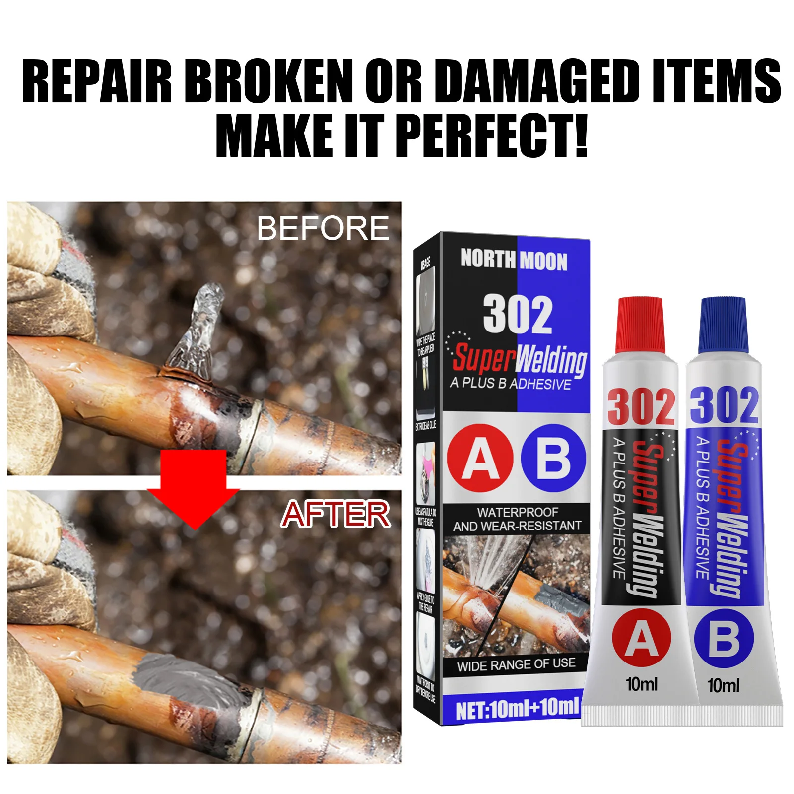 ABGlueStrongMetalRepairGlueHighStrengthHighStrengthBonding