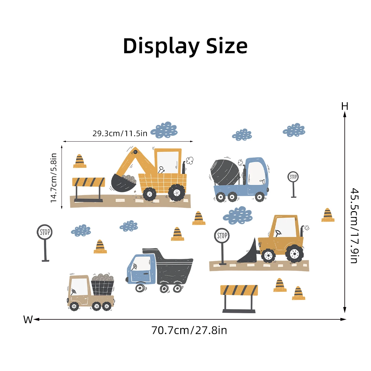 Cartoon Cute Construction Truck Wall Stickers Decoration for Bedroom Wall Decals Home Decore Living Room Art Kids Room wall stickers wall sticker