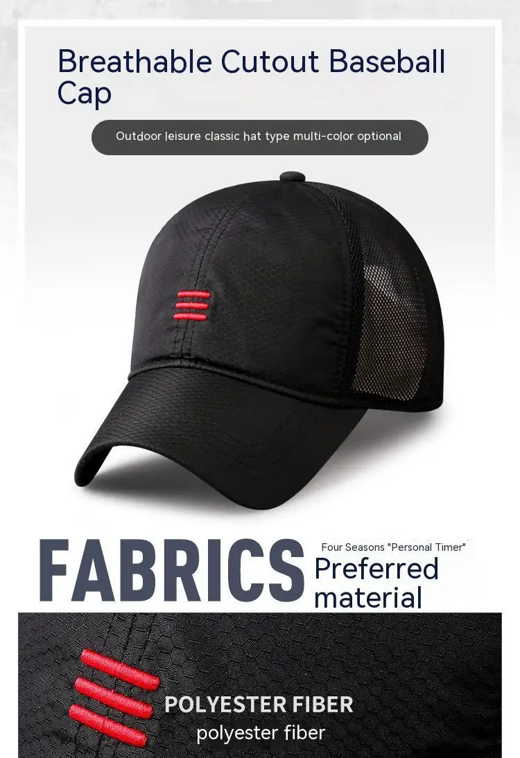 Oversize Big Head Man Plus Size Baseball Cap Spring Summer Thin Fabric Mesh Sun Hat Male Snapback M 55-59cm L 60-64cm