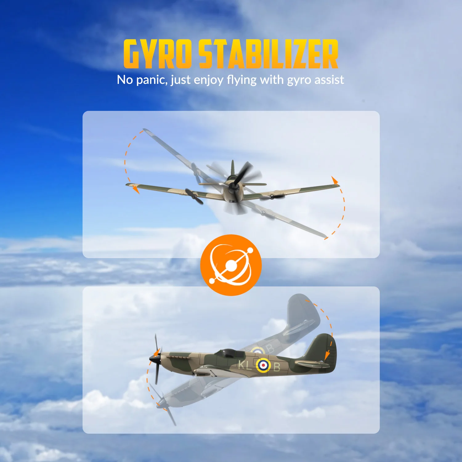 EPP Foam RC Airplane with Gyro Stabilizer for Kids