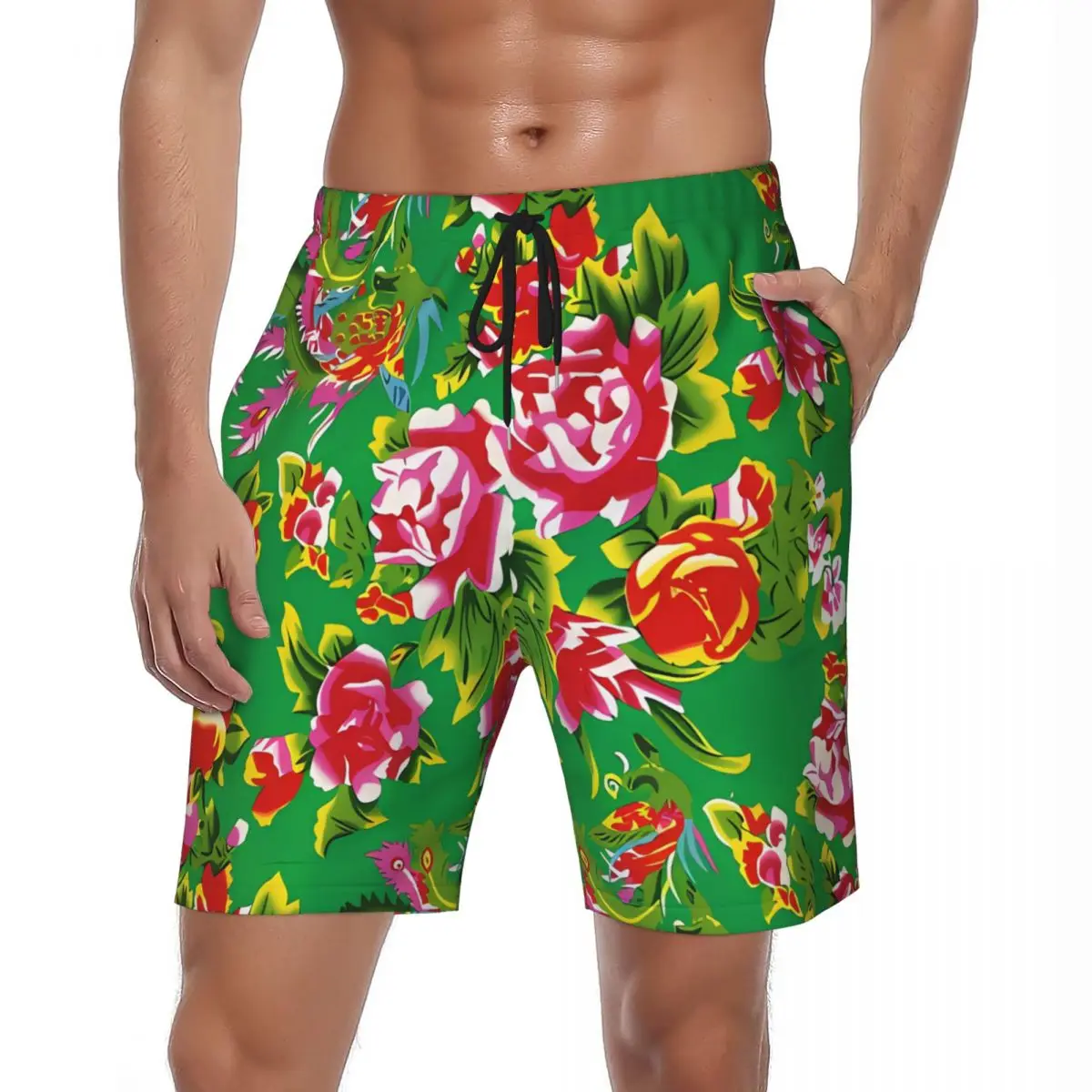 

Casual Northeast Flower Gym Shorts Summer Newest Classic Board Short Pants Men Sports Quick Dry Pattern Swimming Trunks