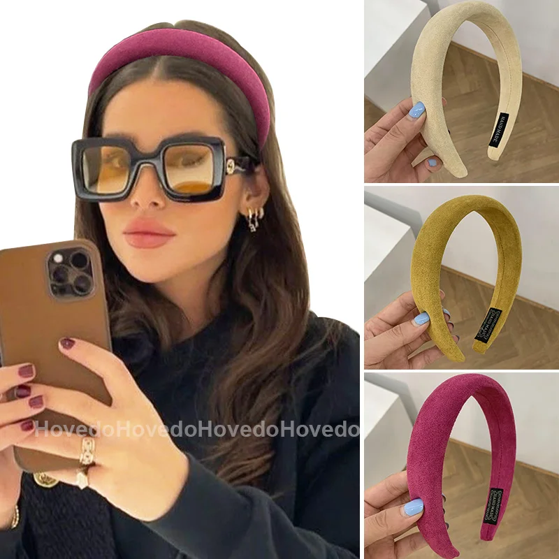 

2023 Vintage Wide Hair Bands for Girls Solid Color Headband Simple Design Temperament Hair Hoop Women Colorful Hair Accessories