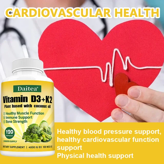 1773-afb268.jpg Vitamin D3 4000IU K2 100mcg Capsules Organic Coconut Oil Natural Ingredient,for Bone, Muscle Health, Promotes Immune Supplements