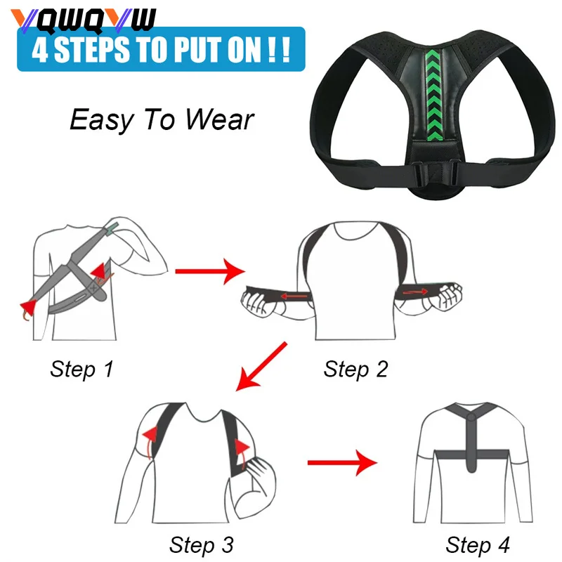 Posture Corrector 1Pcs Adjustable Back Support Corrector Belt Spine Men and Women Home Office Outdoor Upper Back Waist Shoulder Correction