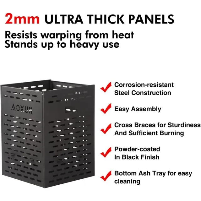 63 Gallon Ultra Thick Burn Barrel for Yard Waste - Heavy Duty Outdoor Incinerator Drum with Burn Cage and Bottom Ash Tray Desig 6