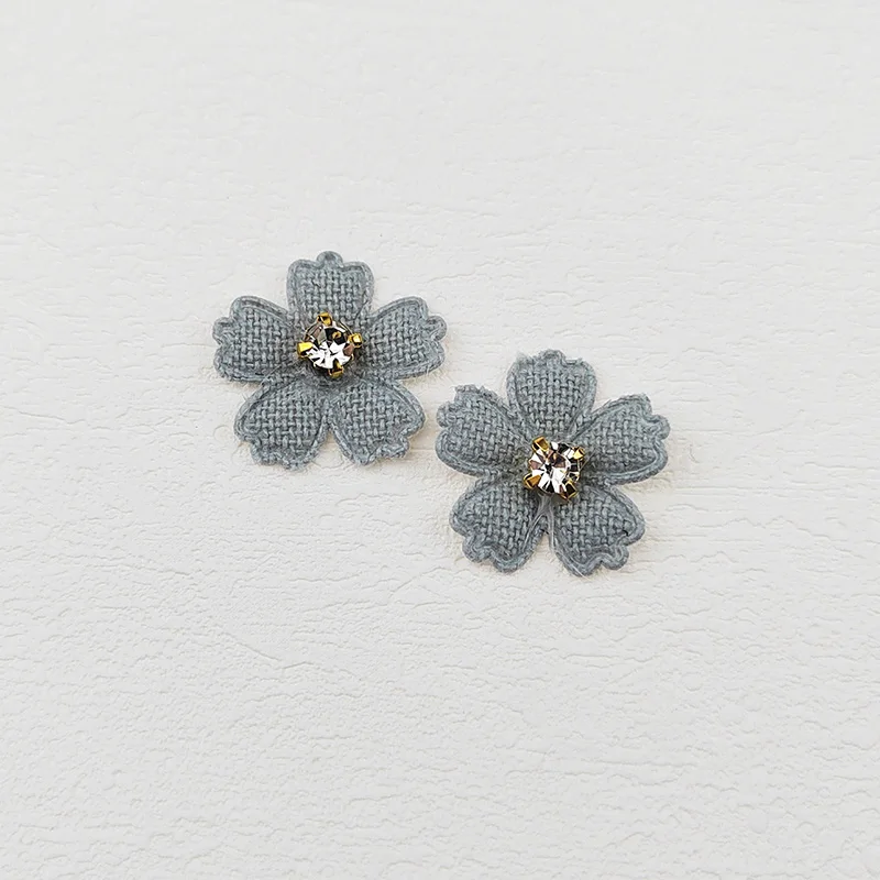 Blume mit Strass applikation für Kleidung, Hut näh flecken, DIY-Haars pangen, Bogen dekor zubehör, 2,3 cm, 50 Stück – Detail 10