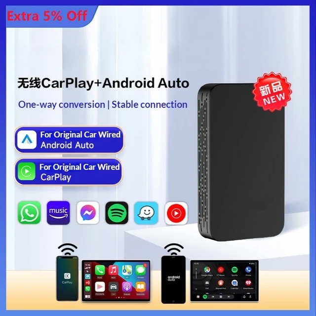 Apple Carplay Wireless Adapter Android Auto Mini Ai Box Car Play  Inalambrico Dongle Para Coche Sans Fil Streaming Player Sem Fio