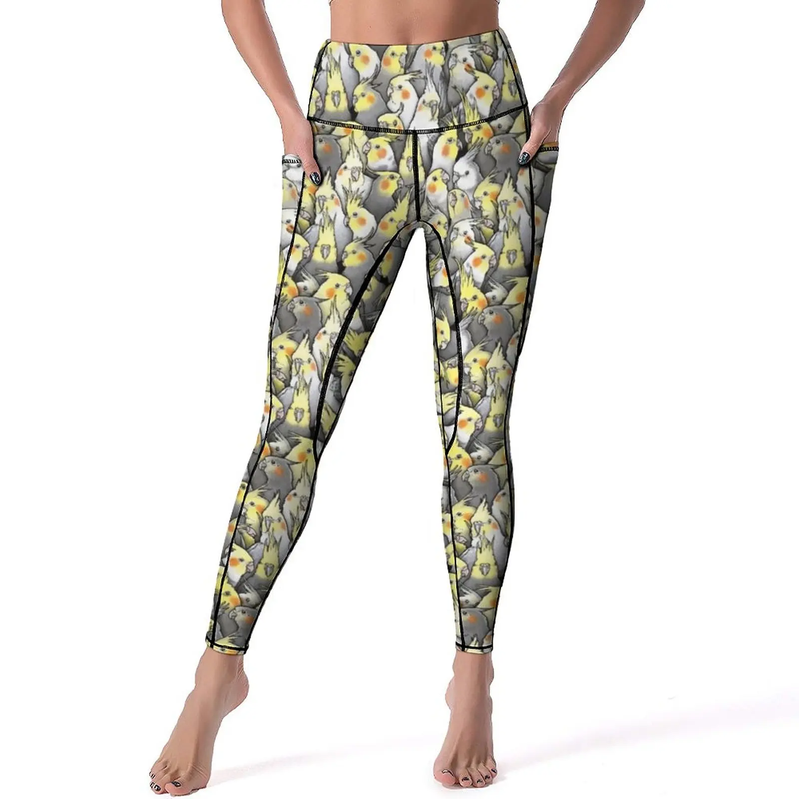 

Cockatiels Parrot Yoga Pants Bird Meme Print Fitness Leggings Push Up Stretch Sport Pants Casual Yoga Legging Birthday Gift