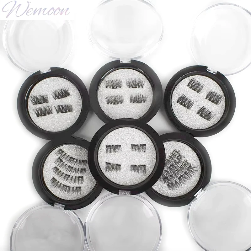 3d Magnet False Eyelashes Handmade Glue Free Single/Double Magnetic Fake Lashes 3d Natural Reusable Makeup Tool For Fake Eyelashes