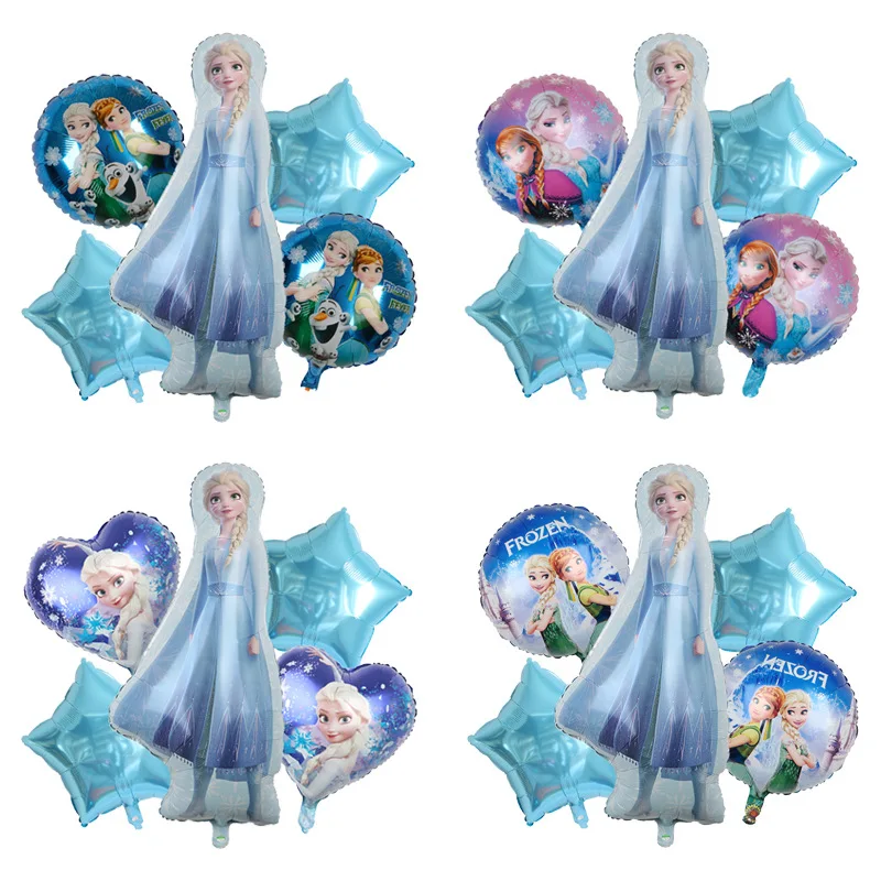 

5pcs/set Frozen Elsa Balloons Anna Olaf Princess Aluminum Film Balloon Girl's Birthday Party Wedding Baby Shower Decorations Kid