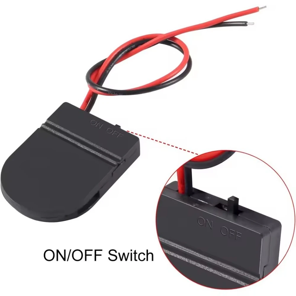 20pcs cr2032 Battery Holder Coin Cell Holder 1 x 3V CR2032 Battery Holder with Leads On Off Switch CR2032 Button Coin Cell