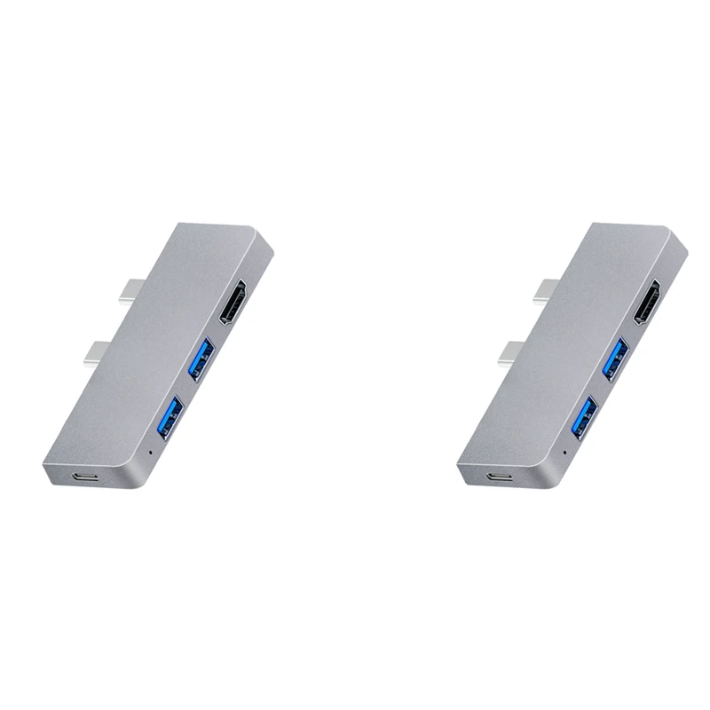 2X Per Surface Pro 8 Hub Usb C, Adattatore Compatibile 4K + 2 Lettore Usb 3.0 Adattatore Per Lettore Di Schede Sd/Tf Per Surface Pro 8