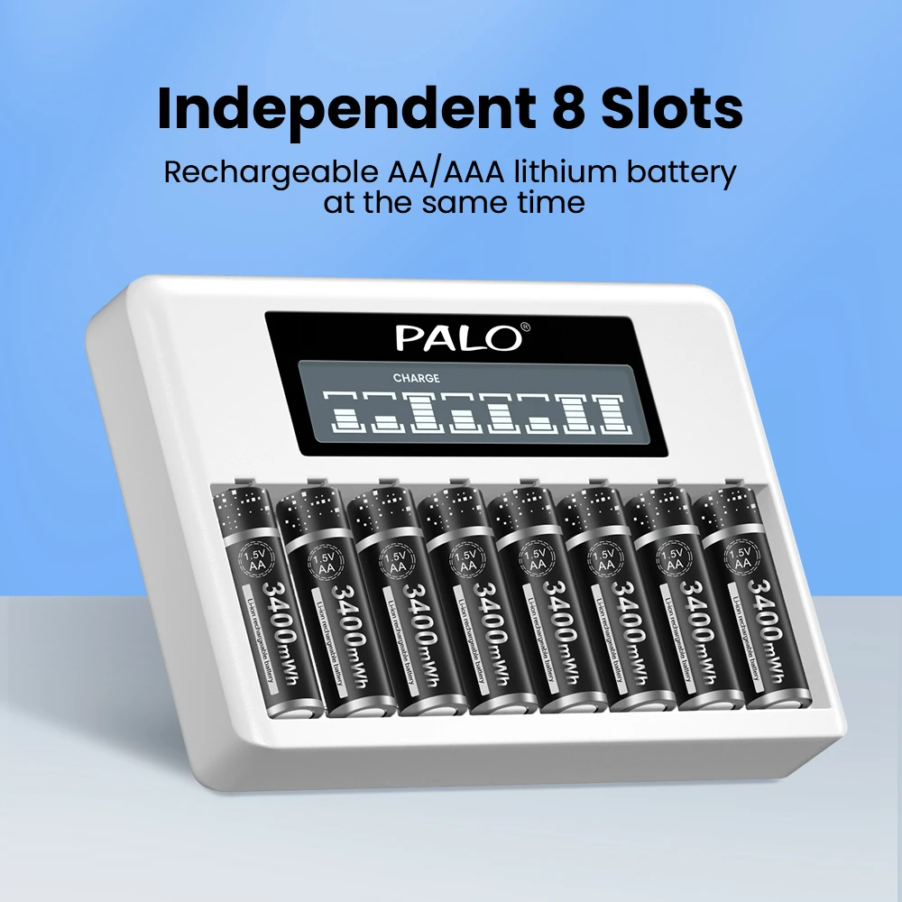 Palo 3400mwh 1.5v aa Bateria de Lítio Recarregável 1.5v aa Aaa Li-ion Carregador de Bateria para Controle Remoto Brinquedo Elétrico Carregador Usb - Image 6