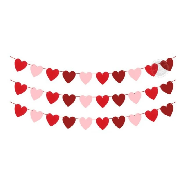 Happy Valentine's Day 3D Felt Banner 23 1/2H x 13 1/2W Valentines  Decorations