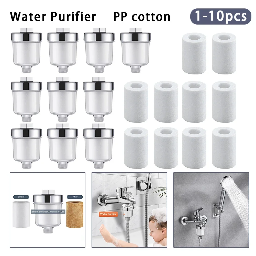 เครื่องกรองน้ำติดก๊อกน้ำอเนกประสงค์ 20-1 ชิ้น สำหรับห้องครัว ห้องน้ำ ฝักบัว กรองน้ำในครัวเรือน ใยกรอง PP ความหนาแน่นสูง 1