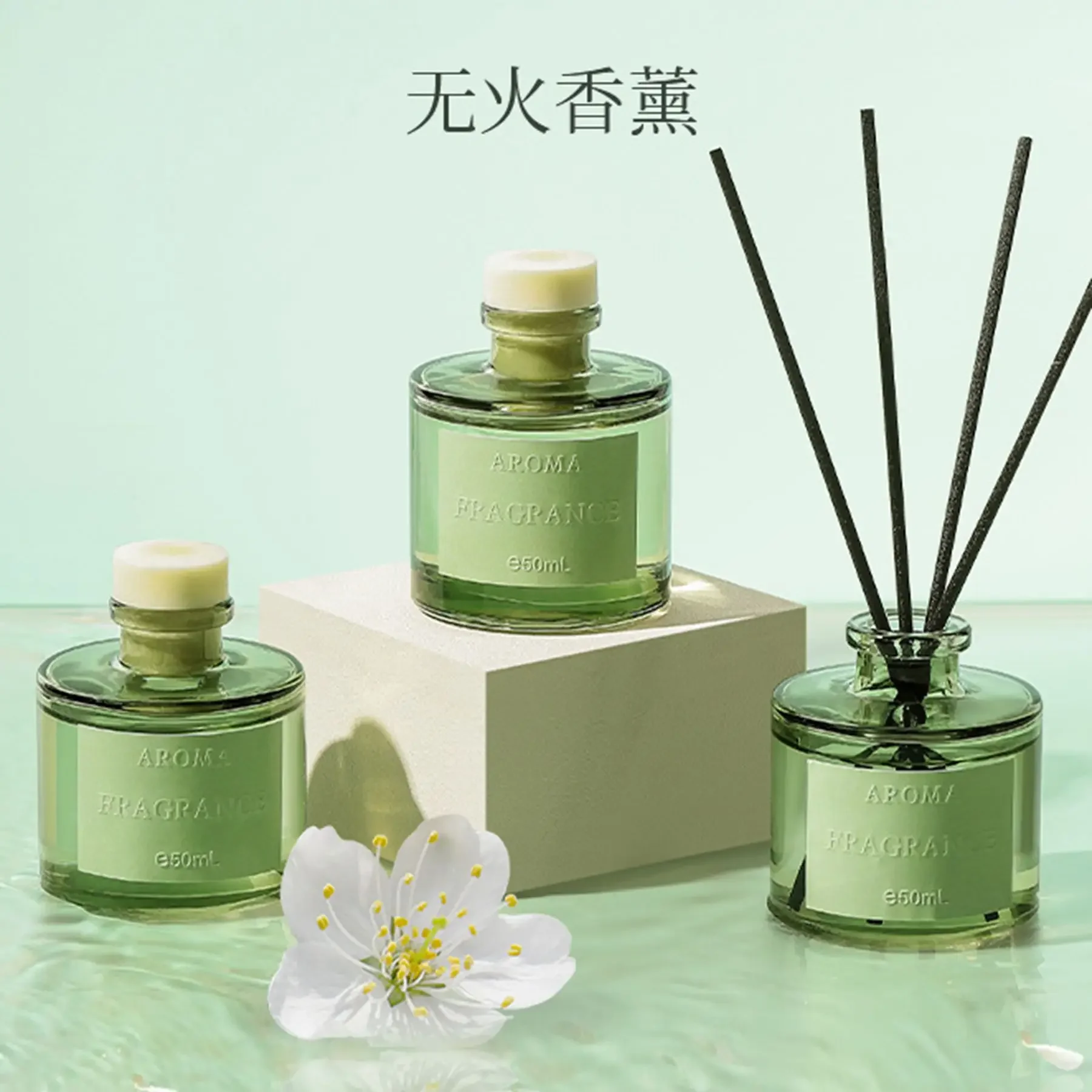 Home rattan flameless essential oil diffuser dry flower gardenia ...