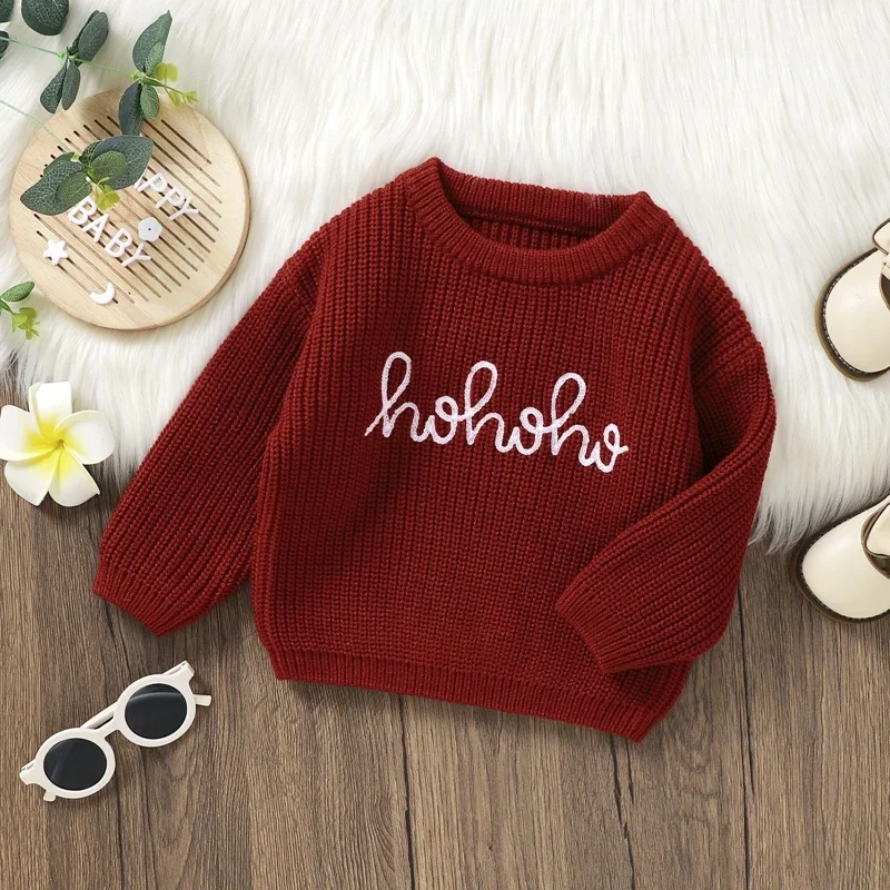 Baby Girls Sweater Winter Warm Knitting Jumper Long Sleeve Crew Neck for Infant