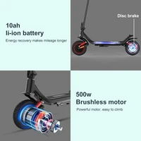 Trottinette électrique Batterie 36V10Ah Vitesse 25 km/h Autonomie 35 km Pneu 10 pouces Moteur 500W Trottinette électrique pour adultes Charge 120 kg 5
