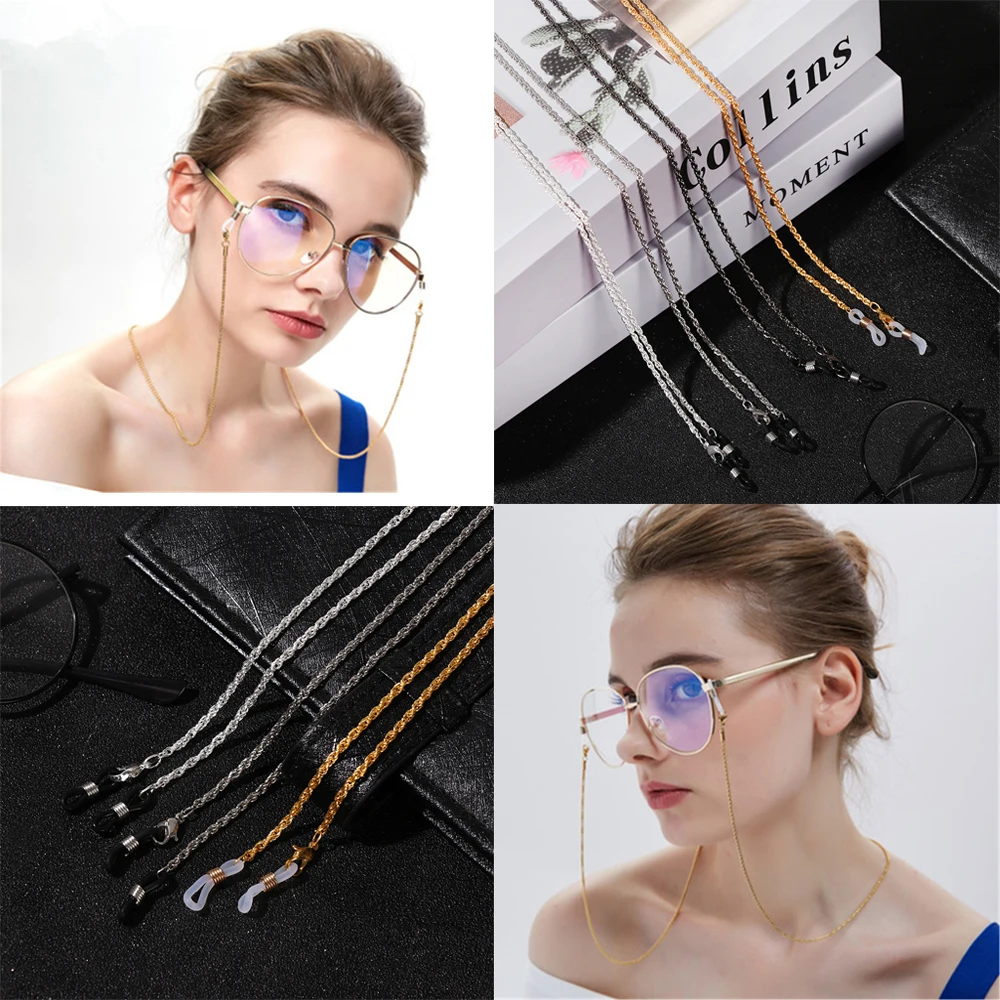 

Women Men Non-slip Reading Glasses Metal Eye Wear Accessories Glasses Necklace Glasses Chain Eyeglass Lanyard
