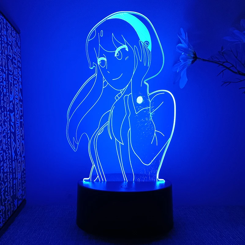 Anime Kids Lamp, Kids 3D Night Light, Cartoon 3D Lamp (2 Patterns 7 Colors)  with Remote & Smart Touch, Kid's Room Decor Best Anime Cartoon Gift for