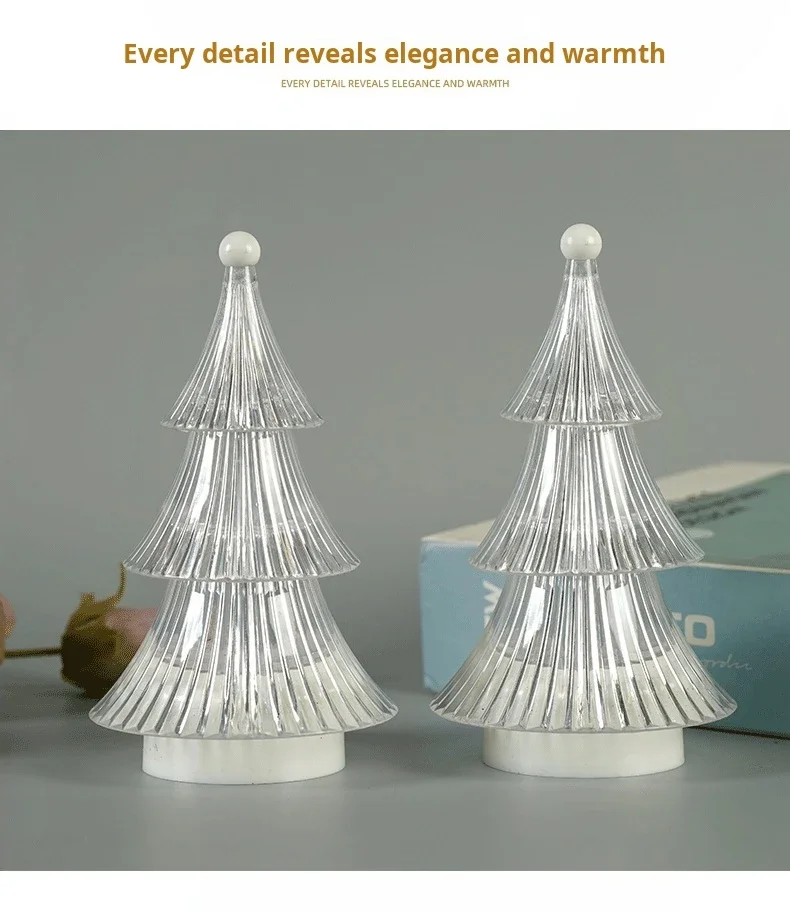 Battery Powered Christmas Tree Night Light, LED Mini Desk Lamp for Bedroom Decor, Gift for Xmas Holiday