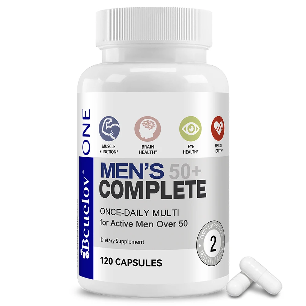 Men’s 50+ Daily Super Multivitamin, High Potency Formula for Brain