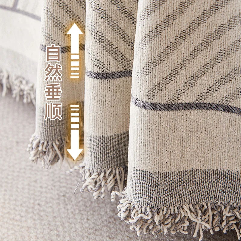 Nordic Sofa Throw Blankets Outdoor Camping Picnic Large Blanket Leisure Relax Beach Towel white Travel Rug Tassels Chenille 6