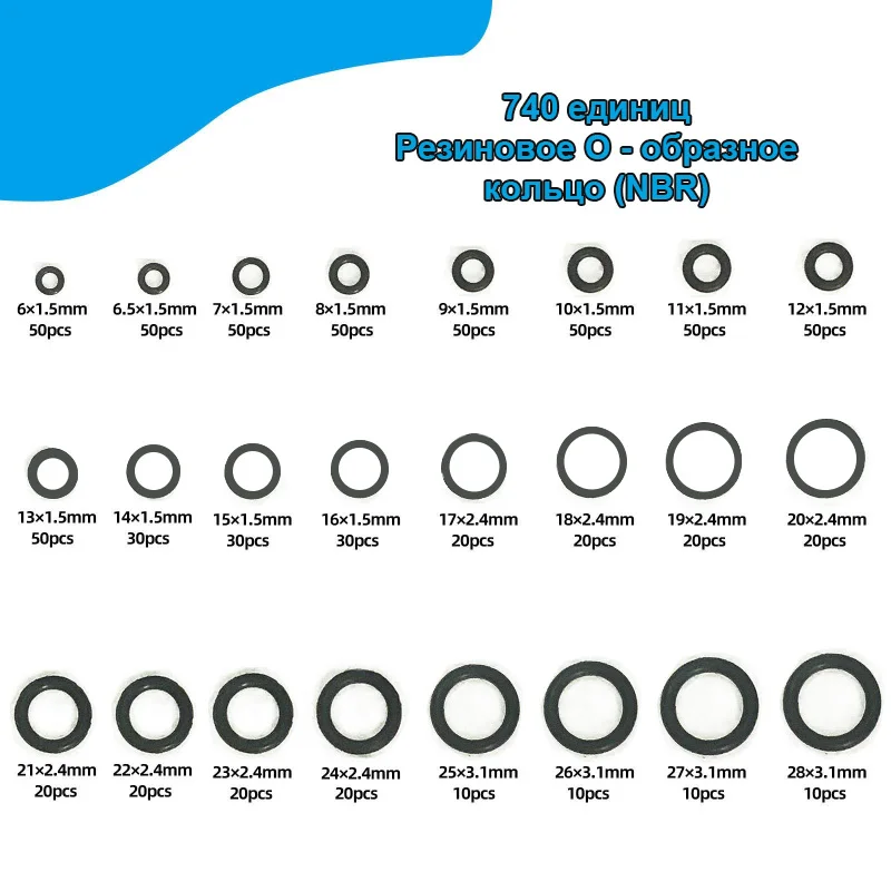 

Универсальная черная нитриловая силиконовая резина в коробке, комбинированное уплотнительное кольцо, Нитриловая Резина, набор аксессуаров для ремонта
