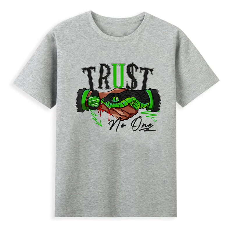 

Trust No One,Shake hands and prepare press the T-shirt Men's t-shirt Fashion High Quality t-shirt Summer Men's Short Sleeve Top