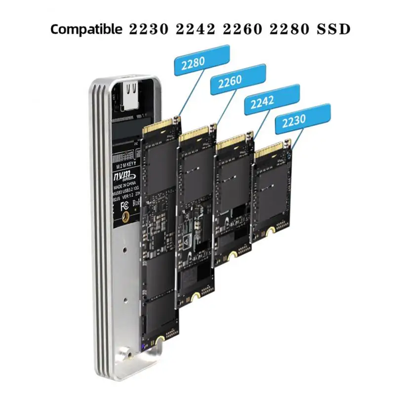 ˷̴ M.2 NVMe ָ Ʈ ̺  Ŭ, 2280, 2260, 2242/2230 , 10Gbps CŸ  AŸ, USB3.2 Gen2 SSD ̽