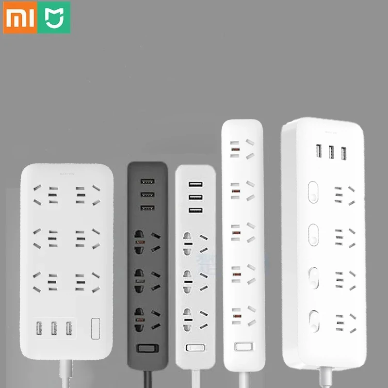 Xiaomi Mijia Power Strip 2A Fast Charging 3 USB Extension mi Socket Plug 6 Outlets Socket Adapter US EU AU MI Power Strip
