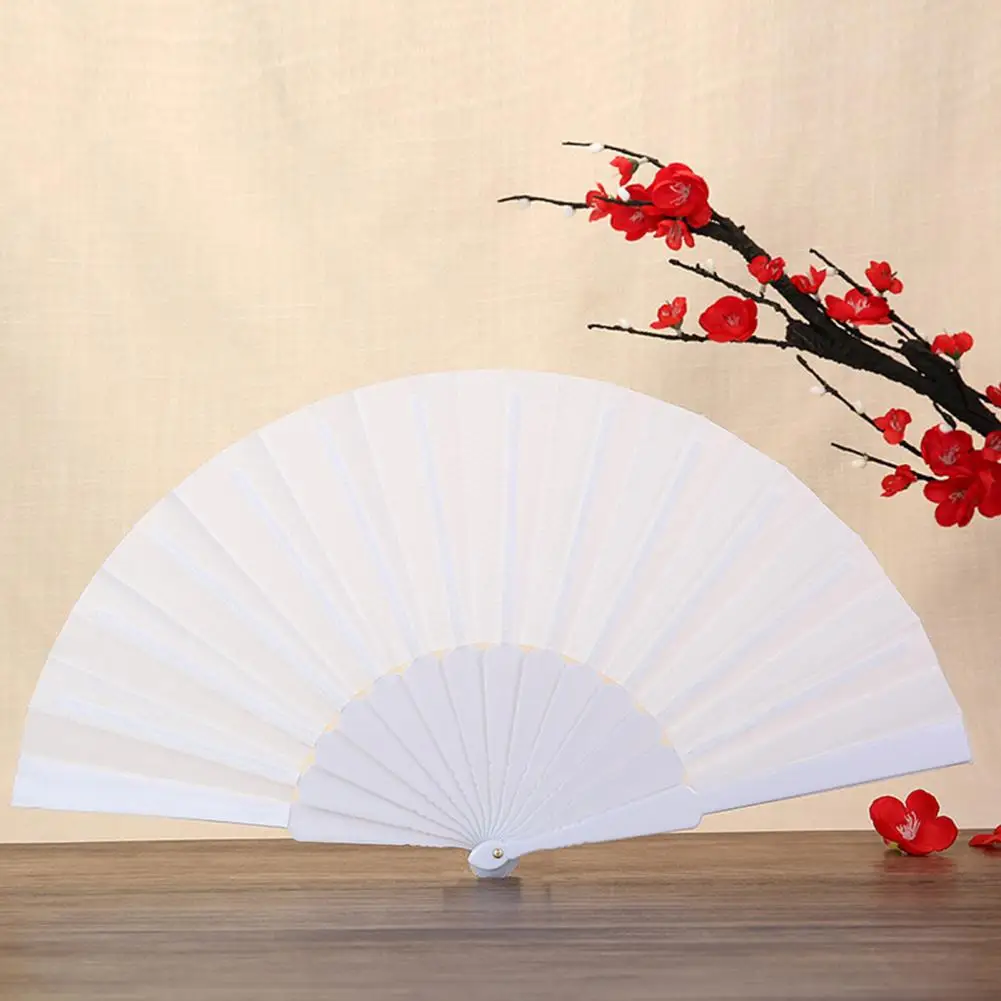 Wedding Folding Hand Fans Plain Smooth Edge Solid Color Flat Fan Party Favors