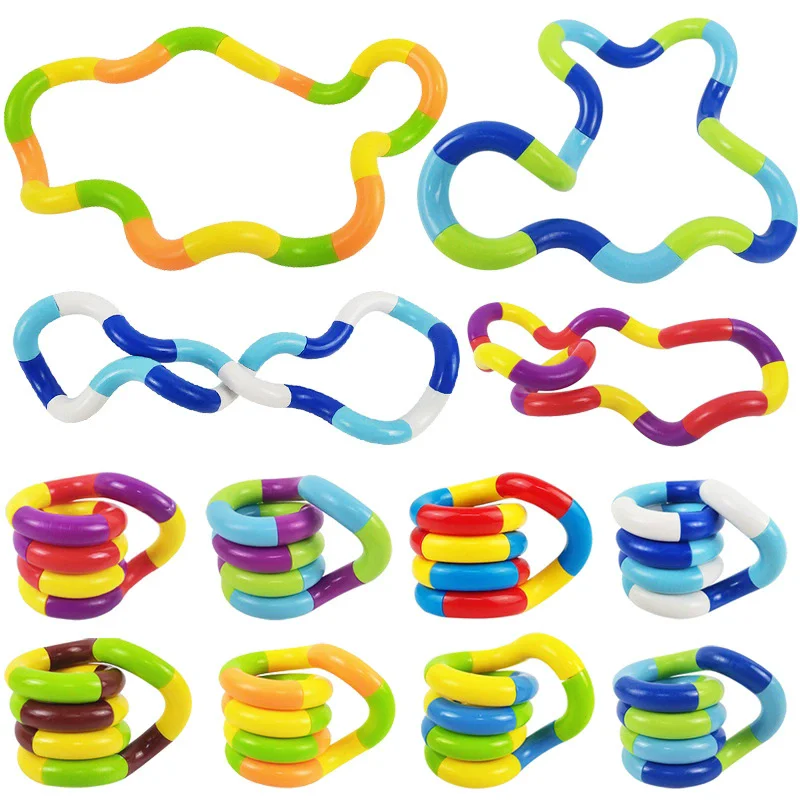 Rainbow Circle Rope Tangle Rope Twist Fidget Toy Sensory Autism Therapy Jouet Anti Stress For Kid Adult ADHD Toy 5Pcs fidget toy sensory fidget toy anti stress toy