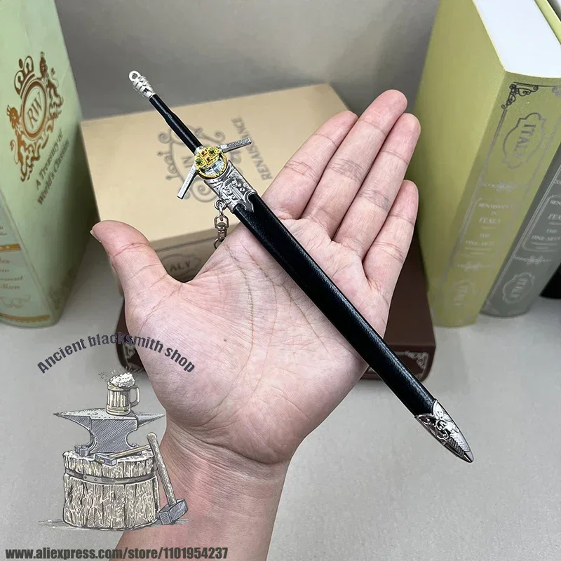 Silver Sword Home Ornament - Inspired by The Witcher Series, 23cm Full Metal Decorative Craft Piece