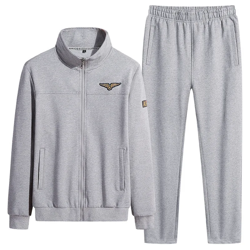 

8XL Large Size Loose Cardigan Stand Collar Sweater Sports Pants Two-piece Casual Sports Men's Clothing
