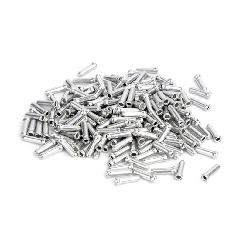 

100 Pcs Road Bike Cable End Caps Aluminum Alloy Cable End Crimps Brake Cable End Tip Durable Shifters Cable Ends