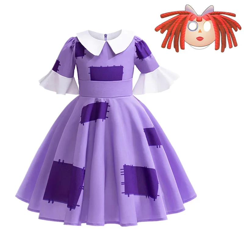 thumbnail image 1 of El increíble disfraz de cosplay de circo digital, vestido para niña, vestido para fiesta de cumpleaños, Halloween, Navidad, vestido de niña Raghata de circo, 1 of 5