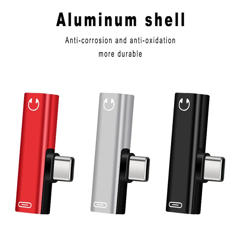 Mini 2 in 1 Type C to 3.5mm Jack Earphone Audio Adapter for Macbook Pro Xiaomi Oneplus Huawei Poco Headphone Charging Converter