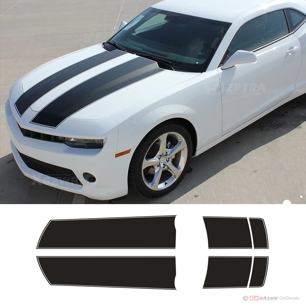 

2014-2015 For Chevy Camaro BUMBLEBEE Rally Hood Stripes Decals Graphics Vinyl Trunk Optional Spoiler Sticker