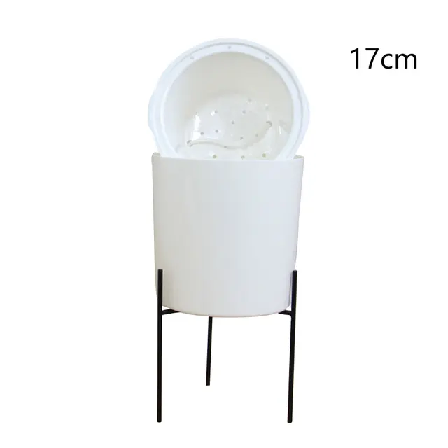 Beltéri Dekoratív Nappali Iroda Váza Húsos Ön Öntözés Otthoni Kert Erkély Vasállvány Zöld Ültetvényes Virágcserep - Image 2