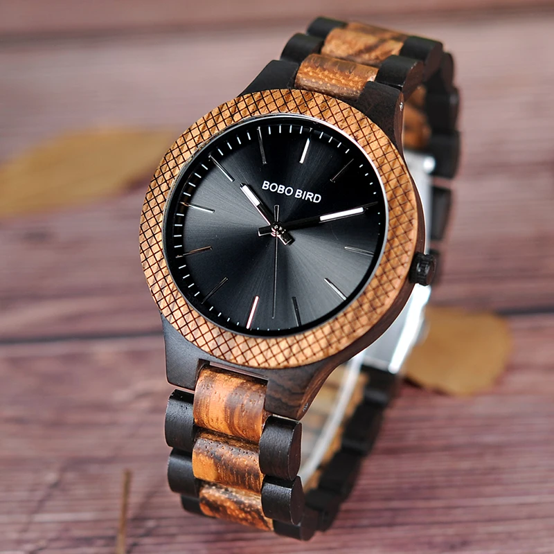 

Мужские часы BOBO BIRD, деревянные кварцевые наручные часы ведущей марки, светящаяся стрелка с подарочной коробкой, поддержка заказа, Прямая поставка