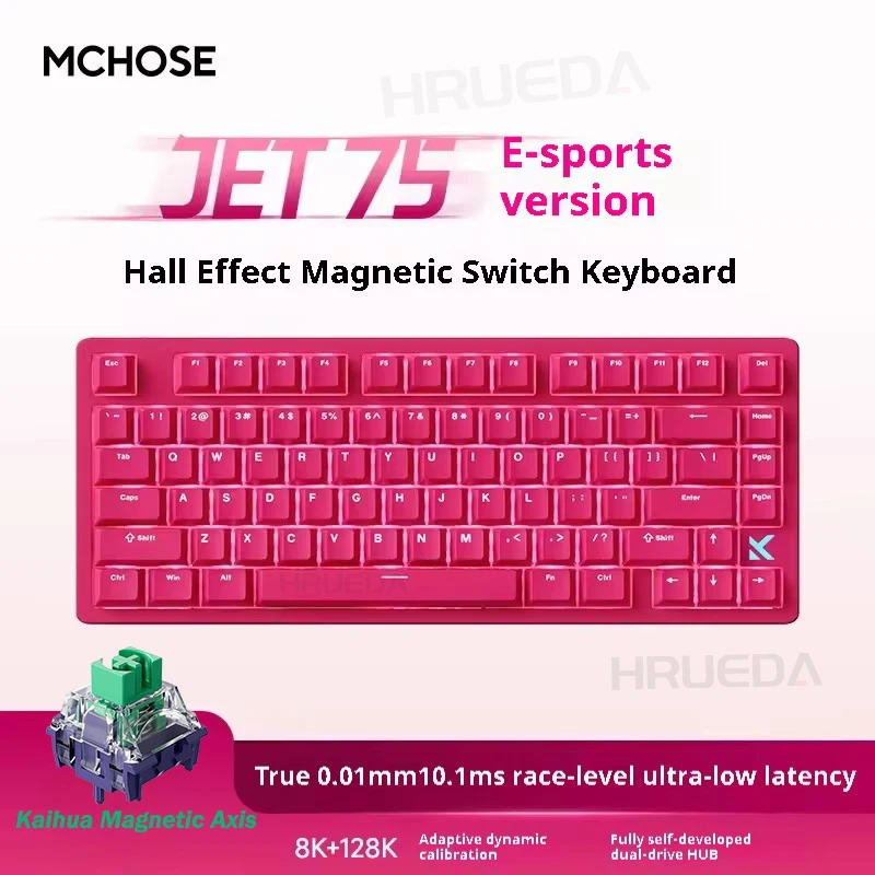 MCHOSE Jet 75 Hall Effect Magnetic Switch Gaming Keyboard Topographic Keycaps Kailh Magnetic God Switch Customized Hot Swappable