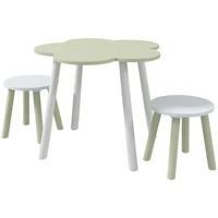 Children's Table and Chair Table with 2 Chairs for Children 2-5 Years with Flower Shaped Table Ø59x50 cm and Chairs Ø28x26 cm 1