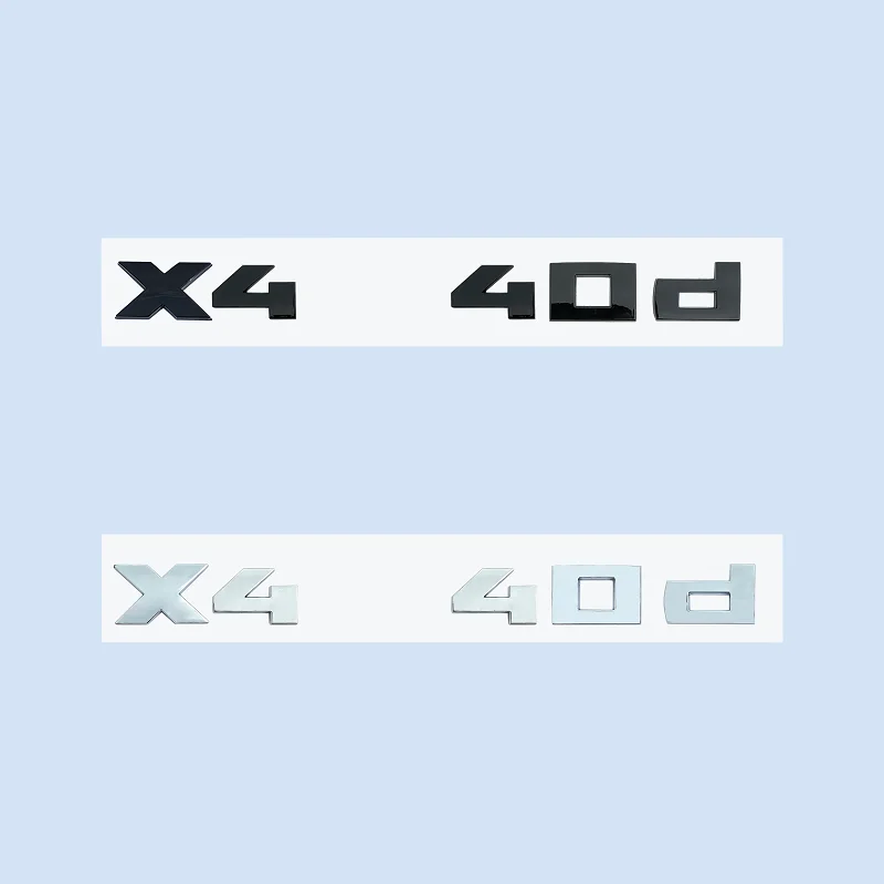 Chrome Black 3D Letters M X4M40i X4M40d X4M50d X4 M40d M40i ABS Emblem for X4 Series F26 G02 Car Trunk Decals Logo Sticker 4