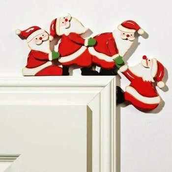 Christmas Door Wood Decoration No Fade Home Decoration for Door Frame Decoration 2